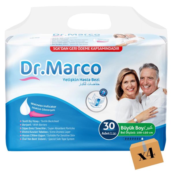 Dr. Marco  Belbantlı Hasta Bezi L-Large Beden 120 Adet - Görsel 2
