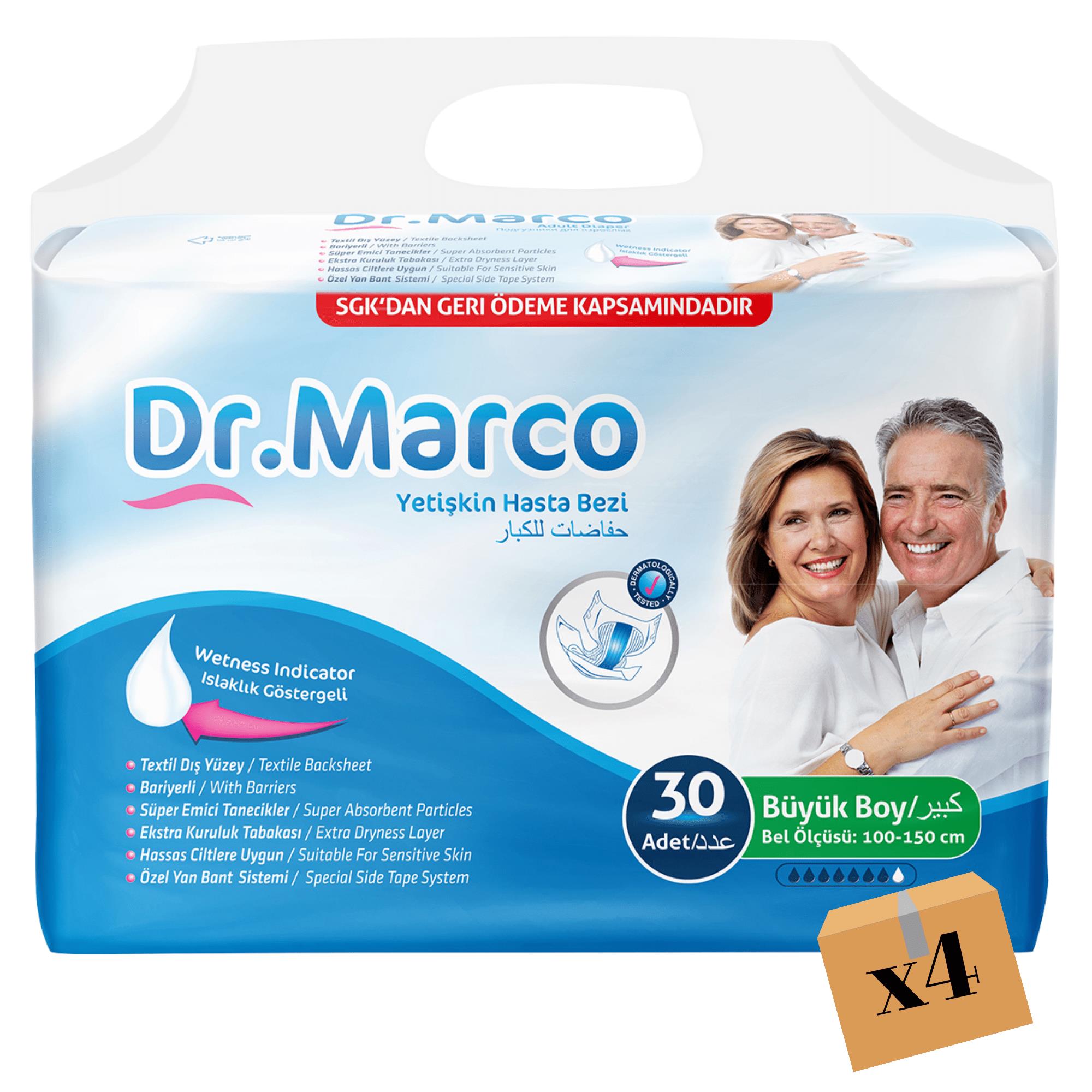 Dr. Marco  Belbantlı Hasta Bezi L-Large Beden 120 Adet