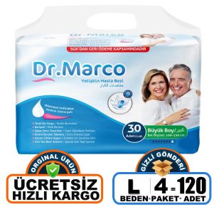 Dr. Marco  Belbantlı Hasta Bezi L-Large Beden 120 Adet