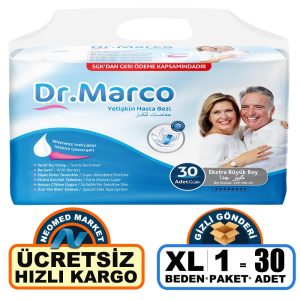 Dr. Marco Belbantlı Hasta Bezi XL-Extra Large Beden 30 Adet