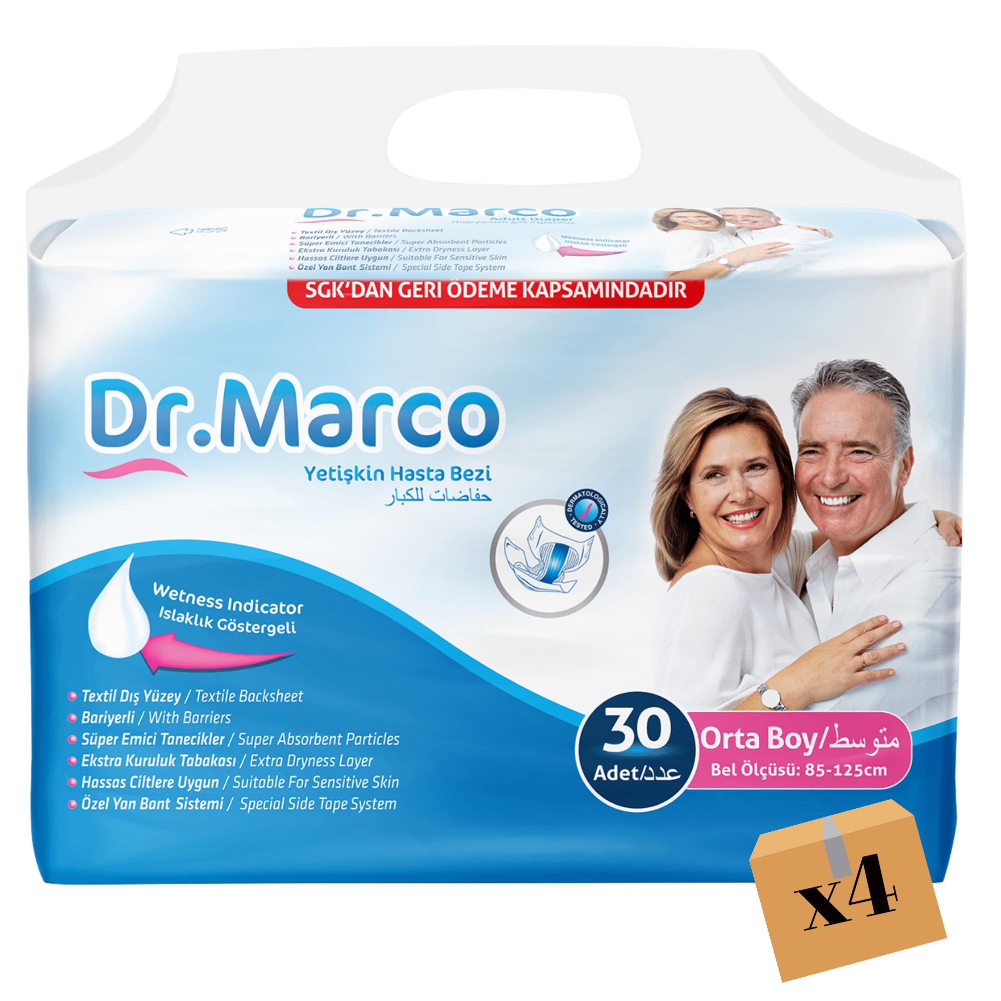 Dr. Marco Belbantlı Hasta Bezi M-Medium Beden 120 Adet