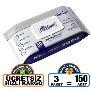 Dr. Pedical Vücut Temizleme Havlusu 50'li 3 Paket 150 Adet Havlu