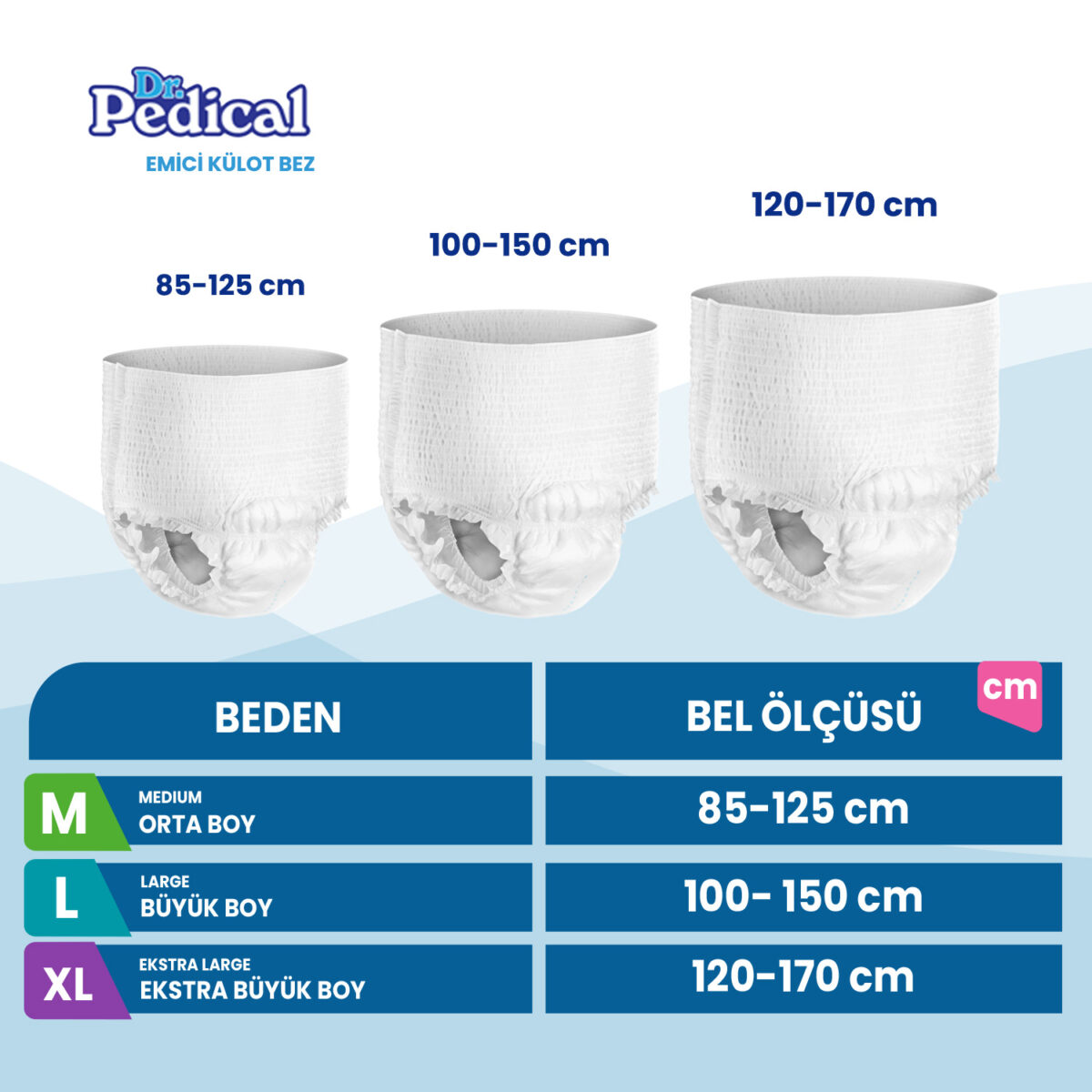 dr. pedical emici külot bez Dr. Pedical  Emici Külot XL-Extra Large Beden 120 Adet - Görsel 2