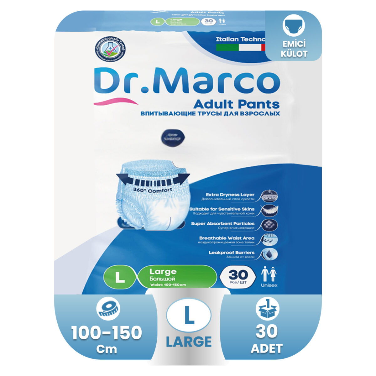 dr.marco-emici-külot-bez-large-30-adet Dr. Marco Emici Külot L-Large Beden 30 Adet - Görsel 1