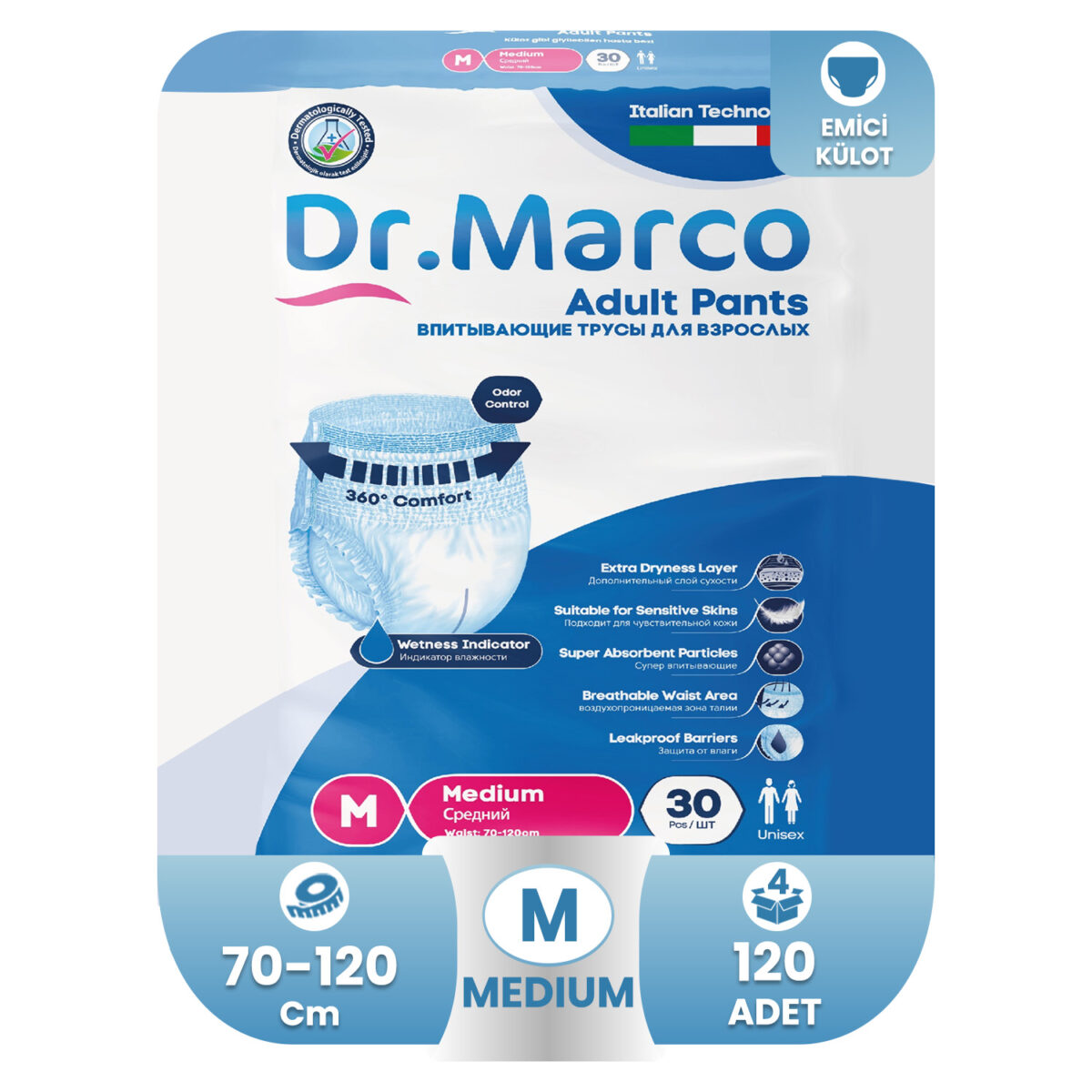 dr.marco-emici-külot-bez-medium-120-adet Dr. Marco Emici Külot M-Medium Beden 120 Adet - Görsel 1