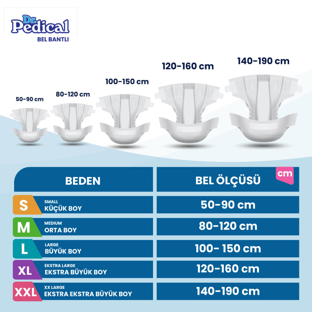 drpedical-bb Dr. Pedical Belbantlı Hasta Bezi L-Large Beden 90 Adet - Görsel 2
