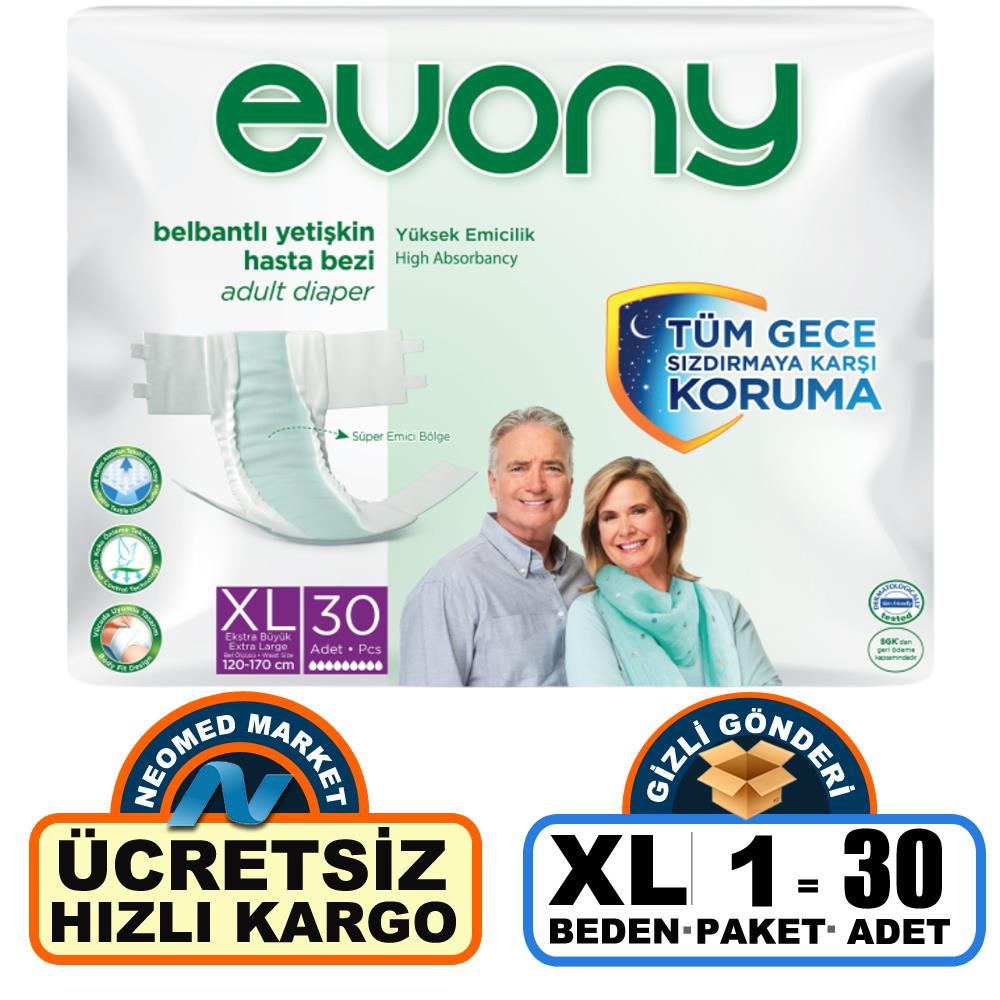 Evony Belbantlı Hasta Bezi XL-Extra Large Beden 30 Adet