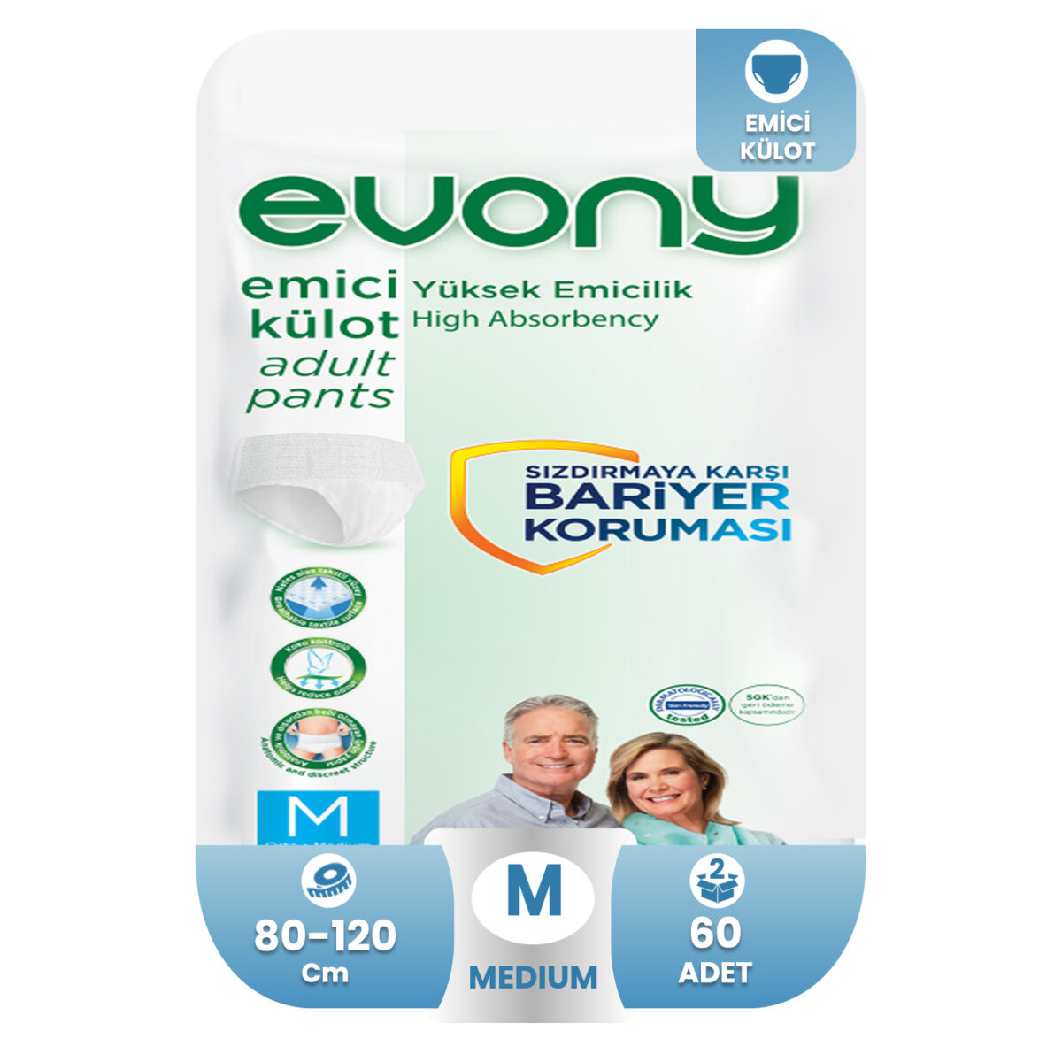 Evony Emici Külot M-Medium Beden 60 Adet - Görsel 1