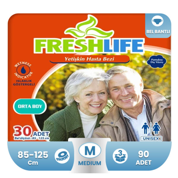 Freshlife Belbantlı Hasta Bezi M-Medium Beden 90 Adet