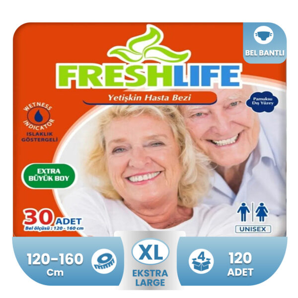 Freshlife Belbantlı Hasta Bezi XL-Extra Large Beden 120 Adet