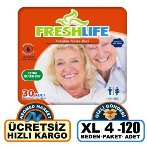 Freshlife Belbantlı Hasta Bezi XL-Extra Large Beden 120 Adet