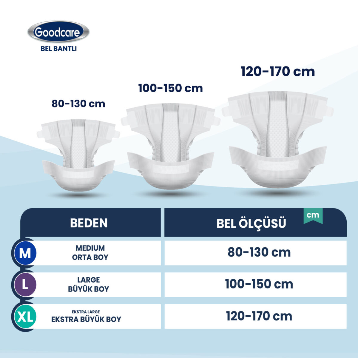 goodcare-bb Goodcare Belbantlı Tekstil Yüzey Hasta Bezi XL- Extra Large Beden 120 Adet - Görsel 2