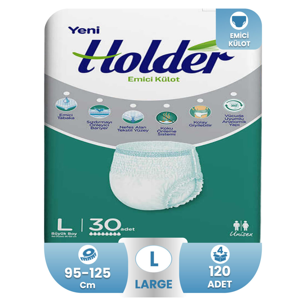 holder-emici-külot-bez-large-beden-120-adet Holder Emici Külot L-Large Beden 120 Adet - Görsel 1