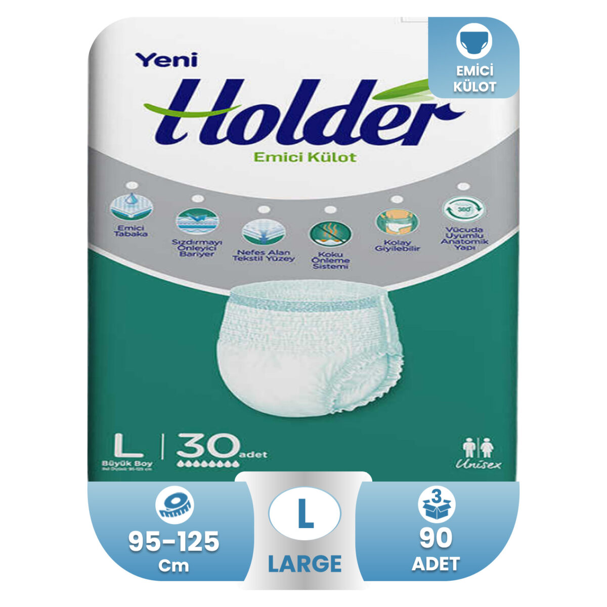 holder-emici-külot-bez-large-beden-90-adet Holder Emici Külot L-Large Beden 90 Adet - Görsel 1