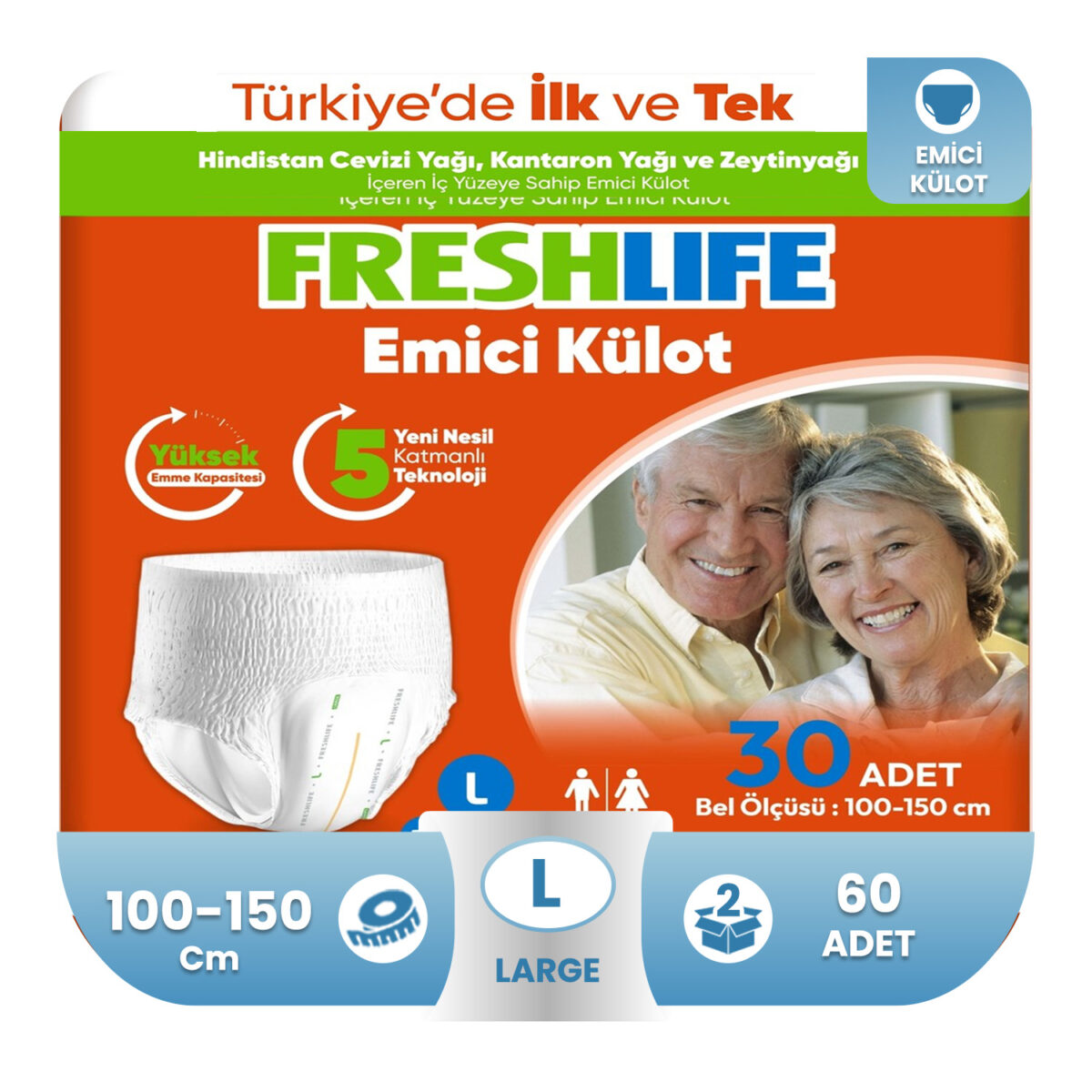 l-60 Freshlife Emici Külot L-Large Beden 60 Adet - Görsel 1