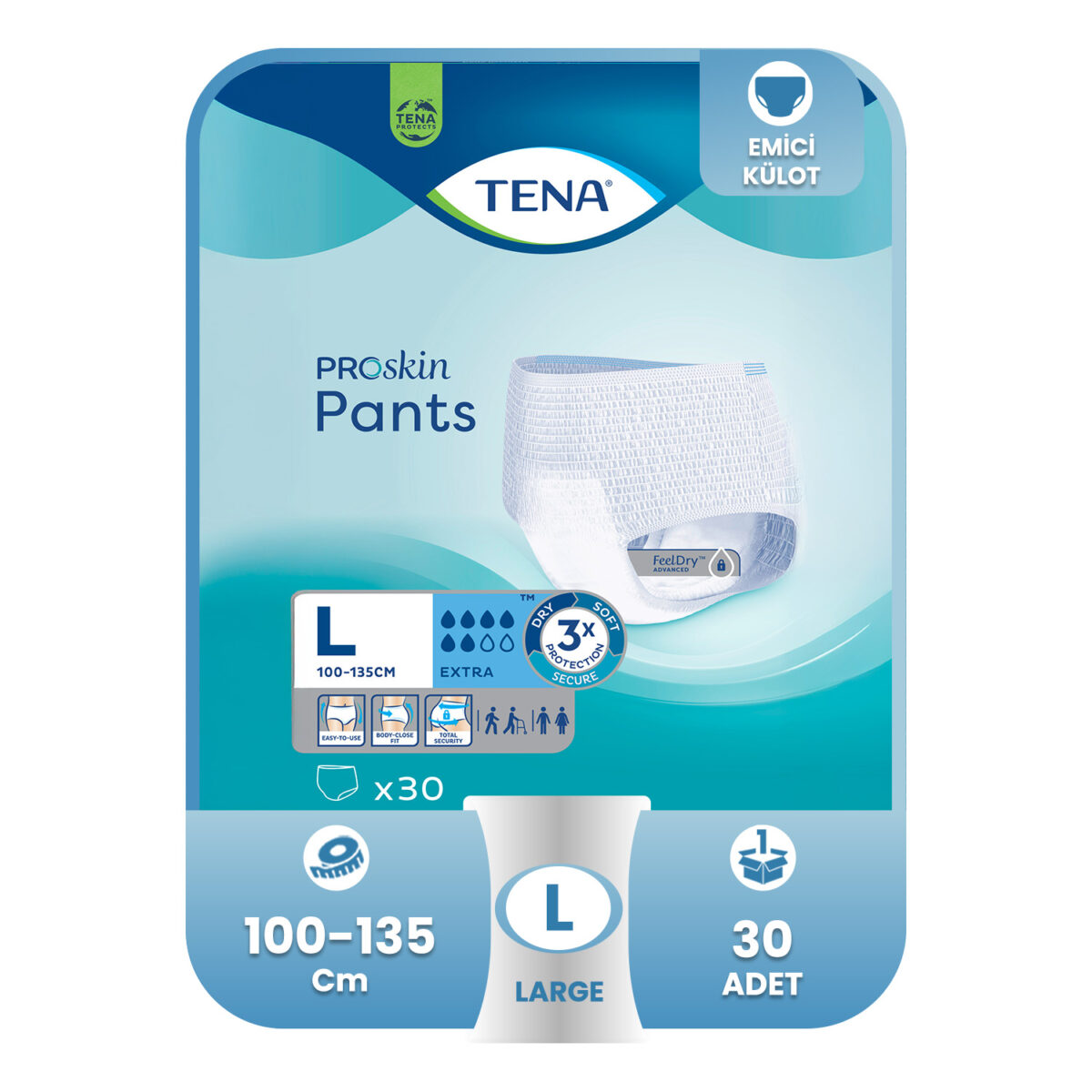 large-30 Tena Pants Plus Emici Külot 6 Damla L-Large Beden 30 Adet - Görsel 1