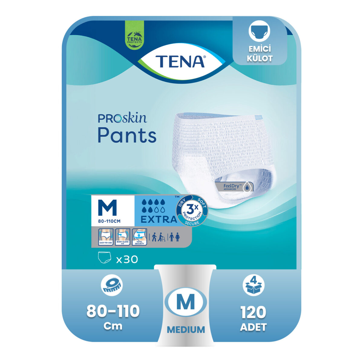 medıum-120 Tena Pants Plus Emici Külot 6 Damla M-Medium Beden 120 Adet - Görsel 1