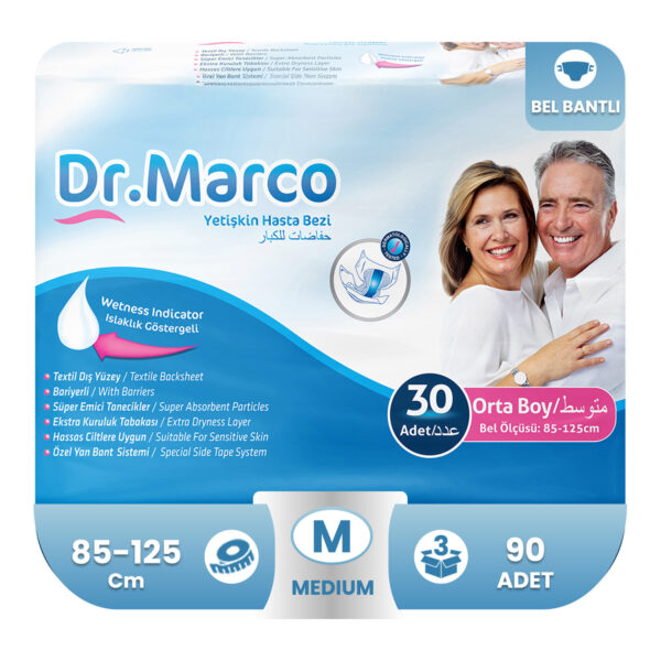 Dr. Marco Belbantlı Hasta Bezi M-Medium Beden 90 Adet