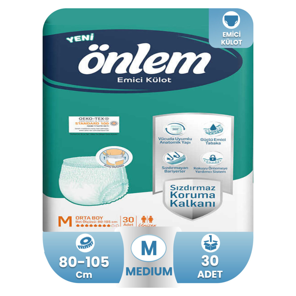 önlem-emici-külot-bez-medium-30adet Önlem Emici Külot M-Medium Beden 30 Adet - Görsel 1