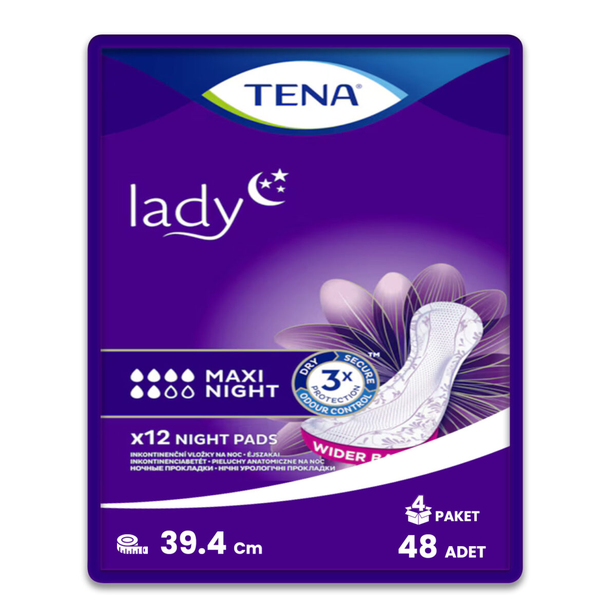 Tena Lady Maxi Night Kadın Mesane Pedi 48 Adet - Görsel 1