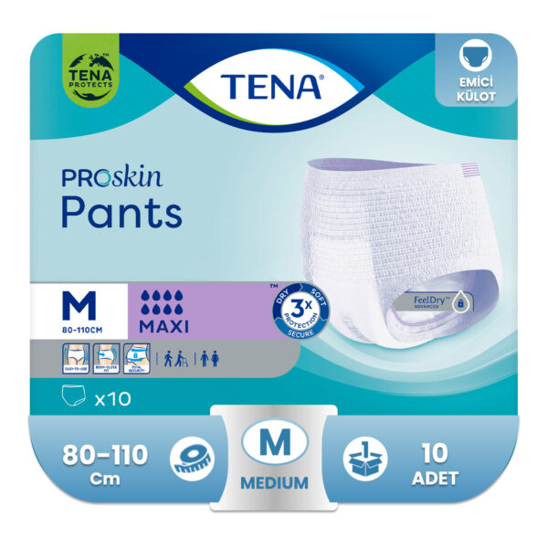 Tena Proskin Pants Maxi 8 Damla Orta Boy (M) Emici Külot 10'lu