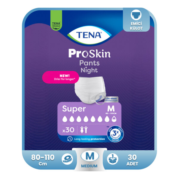 Tena Proskin Pants Night Gece İçin Emici Külot M-Medium Beden 30 Adet
