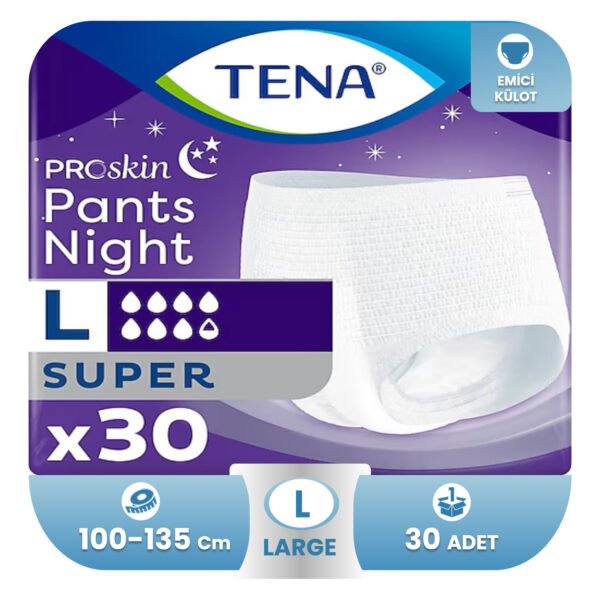 Tena Proskin Pants Night Gece İçin Emici Külot L-Large Beden 30 Adet