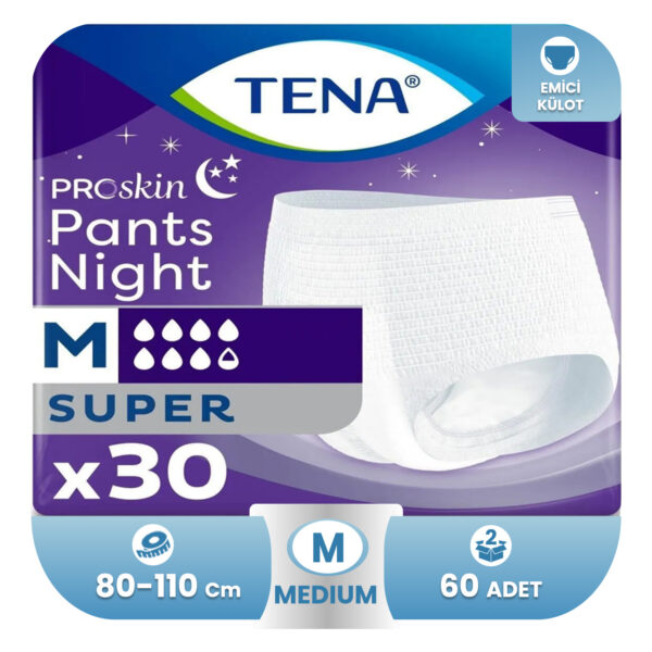 Tena Proskin Pants Night Gece İçin Emici Külot M-Medium Beden 60 Adet