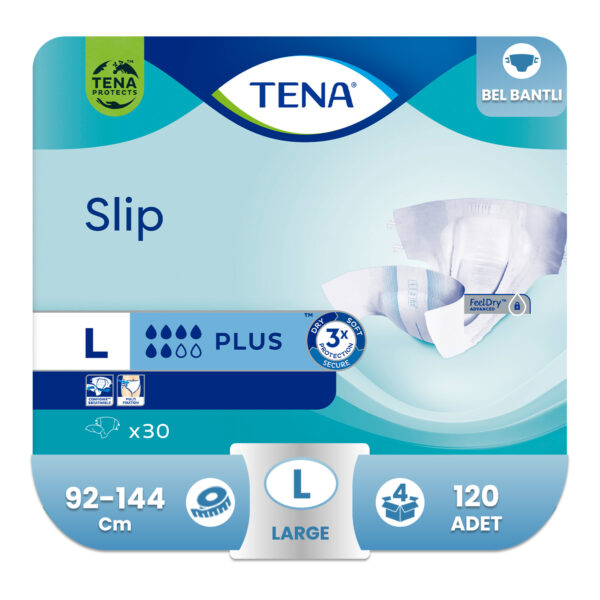Tena Proskin Slip Plus Belbantlı Hasta Bezi L-Large Beden 120 Adet