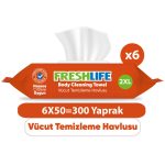 Freshlife Vücut Temizleme Havlusu 6x50 (300 Yaprak)