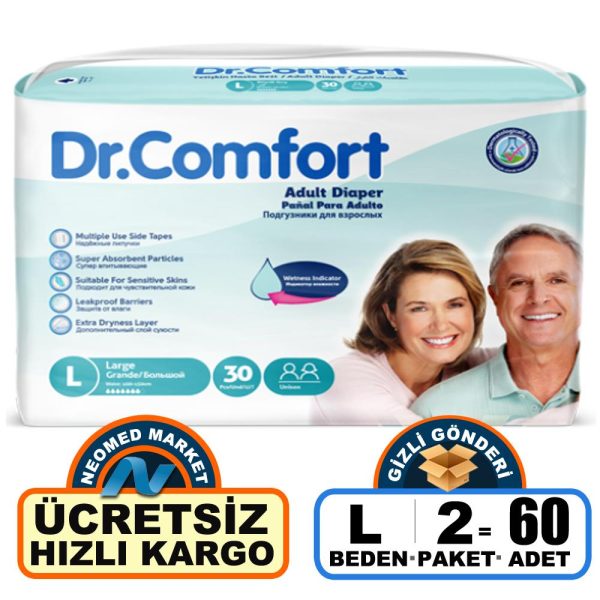 Dr. Comfort Belbantlı Hasta Bezi L-Large Beden 60 Adet