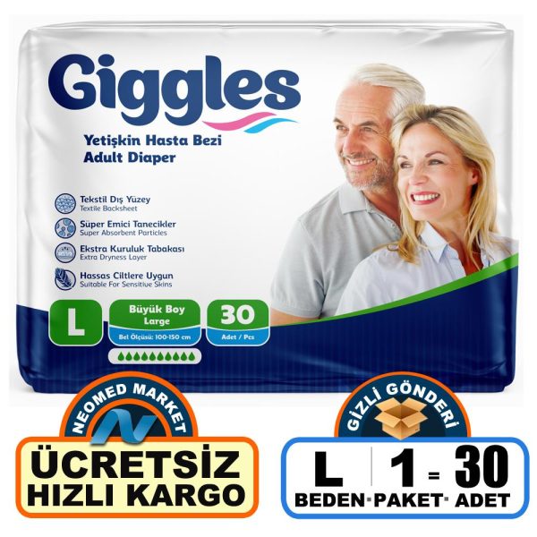 Giggles Belbantlı Hasta Bezi L-Large Beden 30 Adet