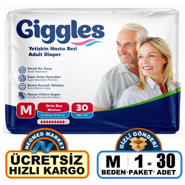 Giggles Belbantlı Hasta Bezi M-Medium Beden 30 Adet