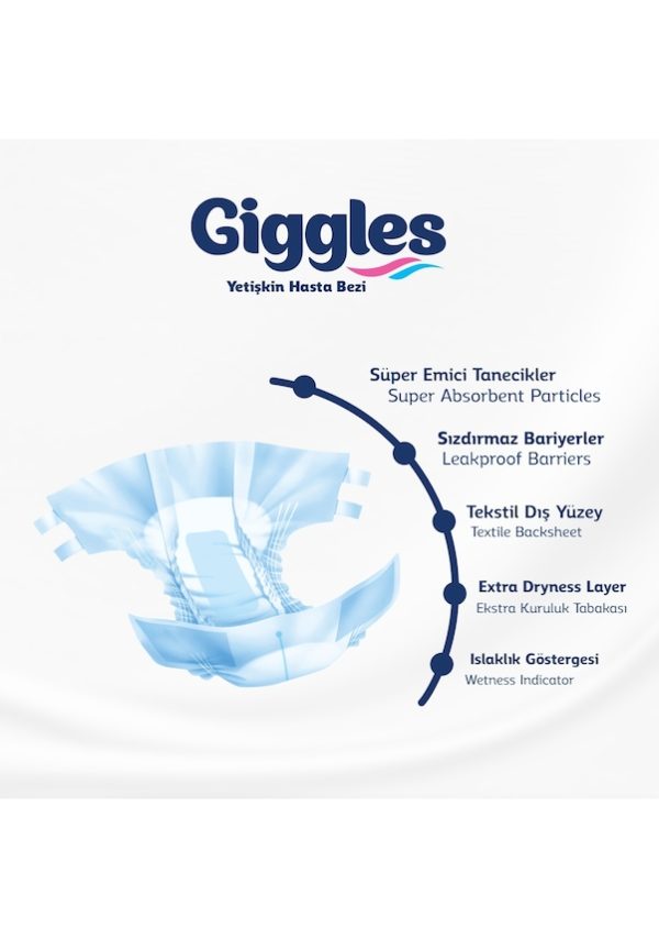 Giggles Belbantlı Hasta Bezi L-Large Beden 120 Adet - Görsel 3