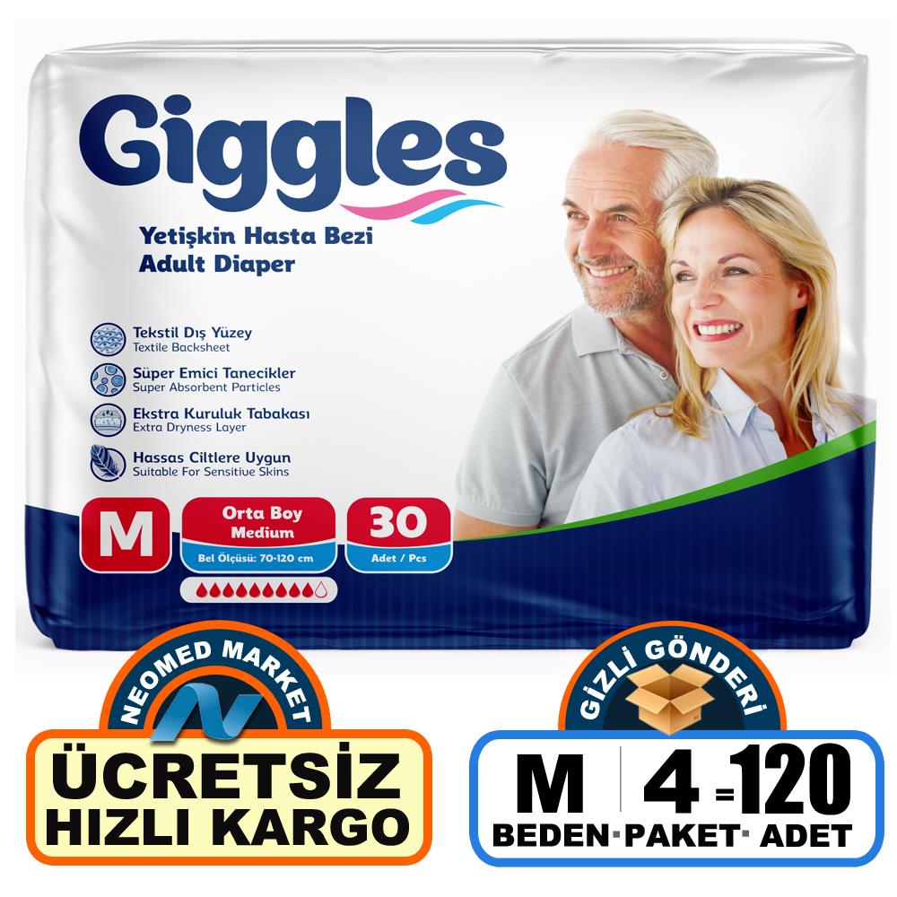 Giggles Belbantlı Hasta Bezi M-Medium Beden 120 Adet