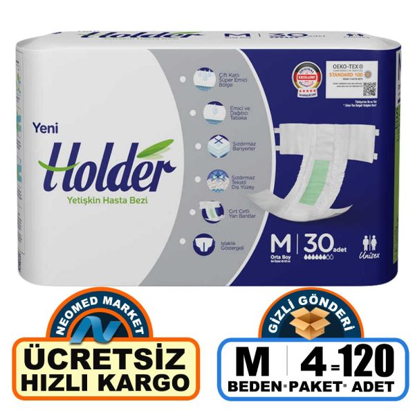 Holder Belbantlı Hasta Bezi M-Medium Beden 120 Adet