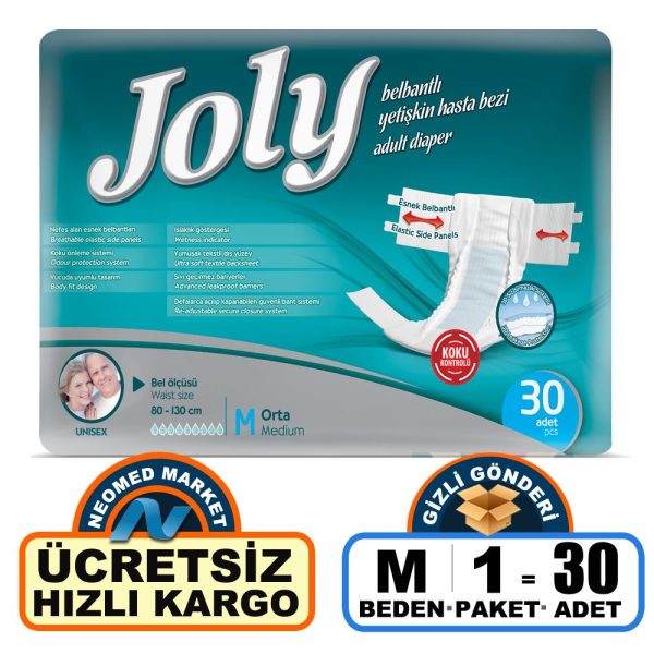 Joly  Belbantlı Hasta Bezi M-Medium Beden 30 Adet