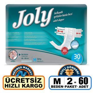 Joly  Belbantlı Hasta Bezi M-Medium Beden 60 Adet