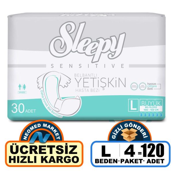 Sleepy Belbantlı Hasta Bezi L-Large Beden 120 Adet