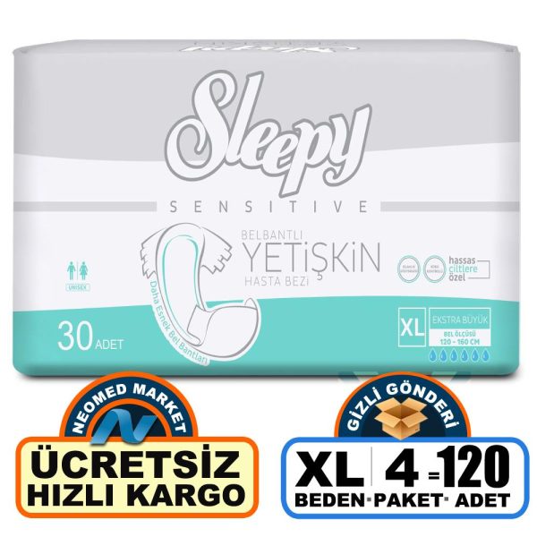 Sleepy Belbantlı Hasta Bezi XL-Extra Large Beden 120 Adet