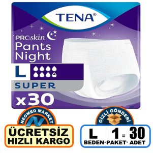 Tena Proskin Pants Night Gece İçin Emici Külot L-Large Beden 30 Adet