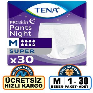 Tena Proskin Pants Night Gece İçin Emici Külot M-Medium Beden 30 Adet