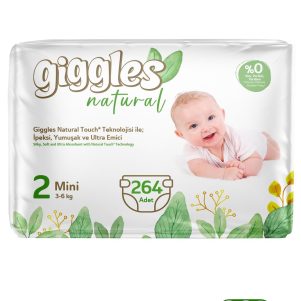 Giggles Natural 2 Numara Mini Pamuklu Bebek Bezi 264 Adet