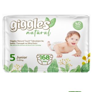 Giggles Natural 5 Numara Juniour Pamuklu Bebek bezi 168 Adet