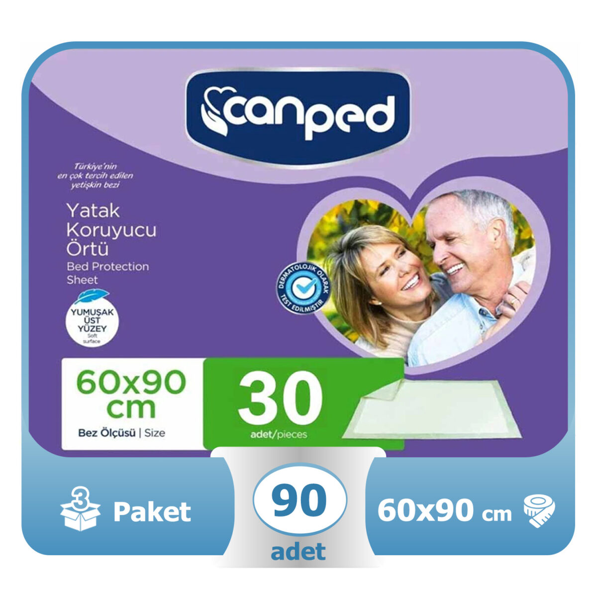 canped-yatak-koruyucu60x90-90li Canped Yatak Koruyucu Örtü 60x90 Cm 90 Adet - Görsel 1