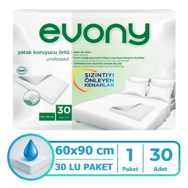 Evony Yatak Koruyucu Örtü 60x90 Cm 30 Adet
