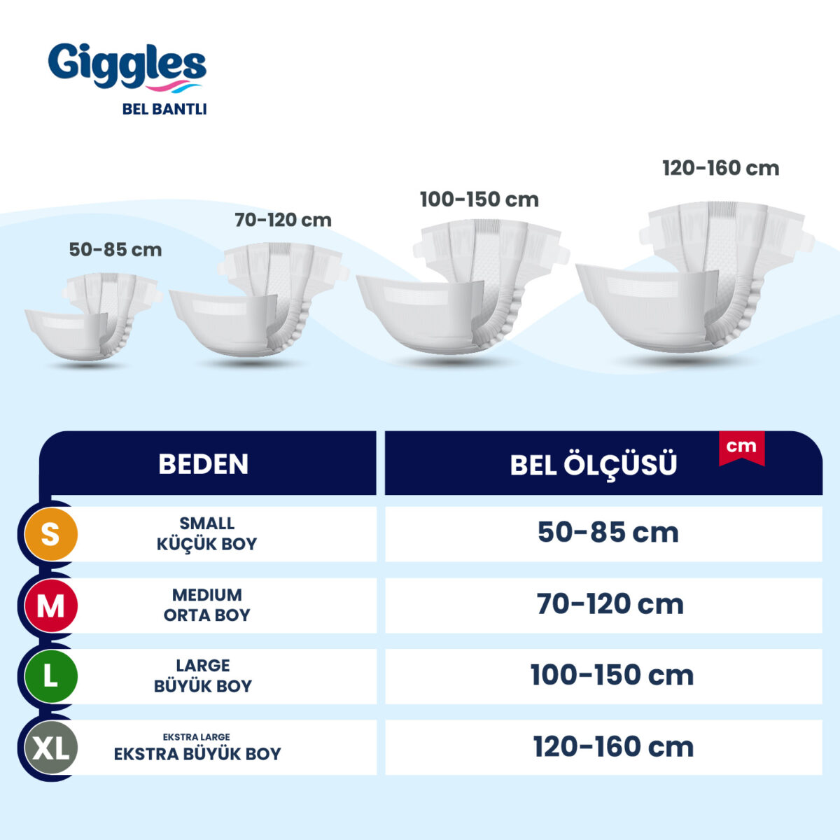 giggles bel bantlı bez Giggles Belbantlı Hasta Bezi M-Medium Beden 30 Adet - Görsel 2