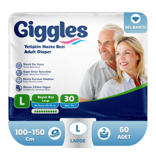 Giggles Belbantlı Hasta Bezi L-Large Beden 60 Adet