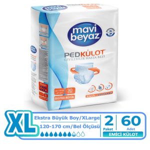 Mavi Beyaz Emici Külot XL-Extra Large Beden 60 Adet
