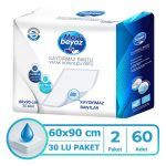 Mavi Beyaz Kaydrımaz Bantlı Yatak Koruyucu Örtü 60x90 Cm 60 Adet